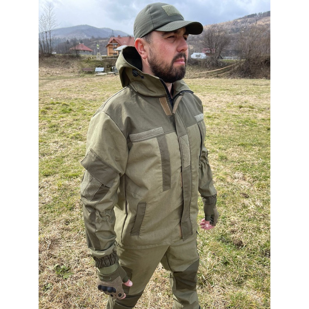 Костюм для мужчин хлопок 100% с водостойкой пропиткой на весну лето Service Odyag олива хаки
