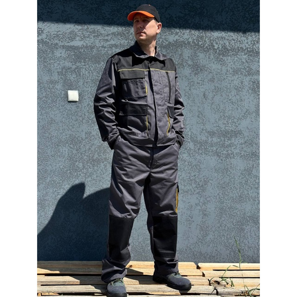 Костюм куртка зі штанами робочий весна літо осінь ТЕХНІК сірий графіт