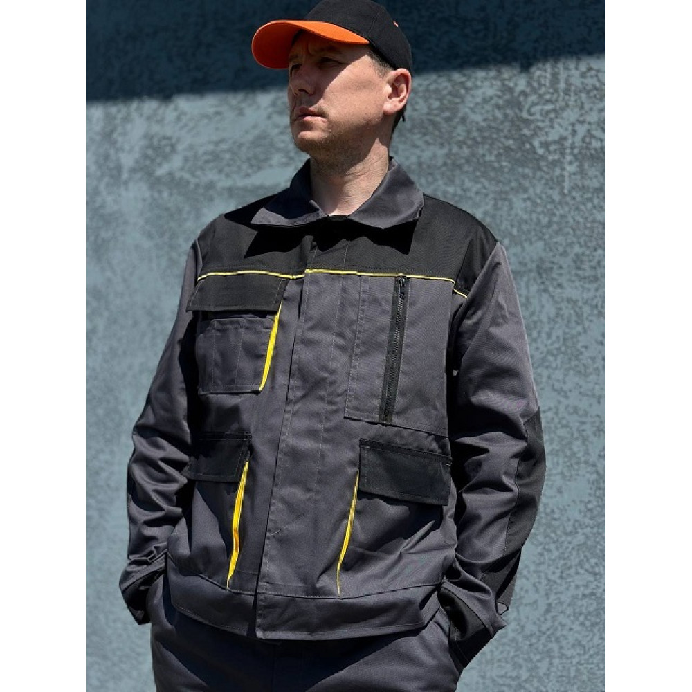 Костюм куртка з напівкомбінезоном робочий весна літо осінь ТЕХНІК сірий графіт