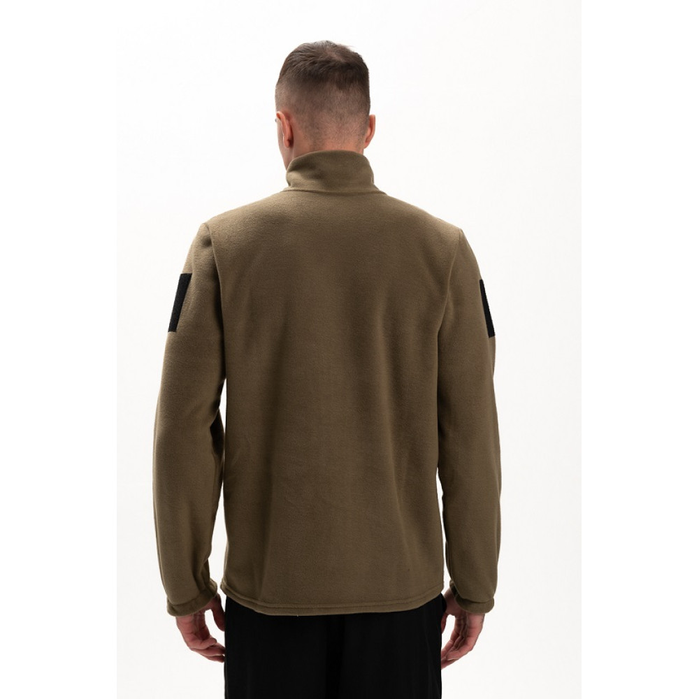 Флисовая толстовка кофта цвет Хаки (тризуб вышивка) Service Odyag 280 грам турецький Полар