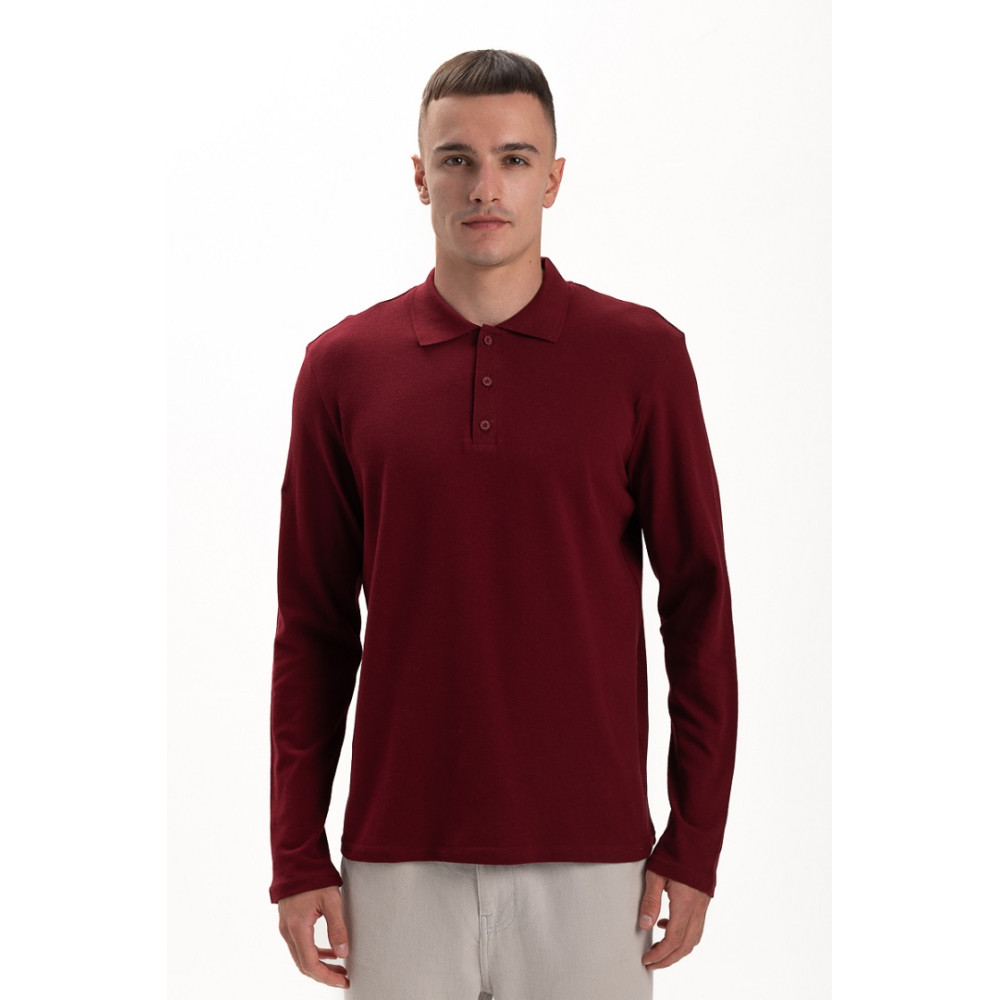 Футболка PREMIUM поло чоловіча колір Бордовий бургунд Service Odyag мікролакоста