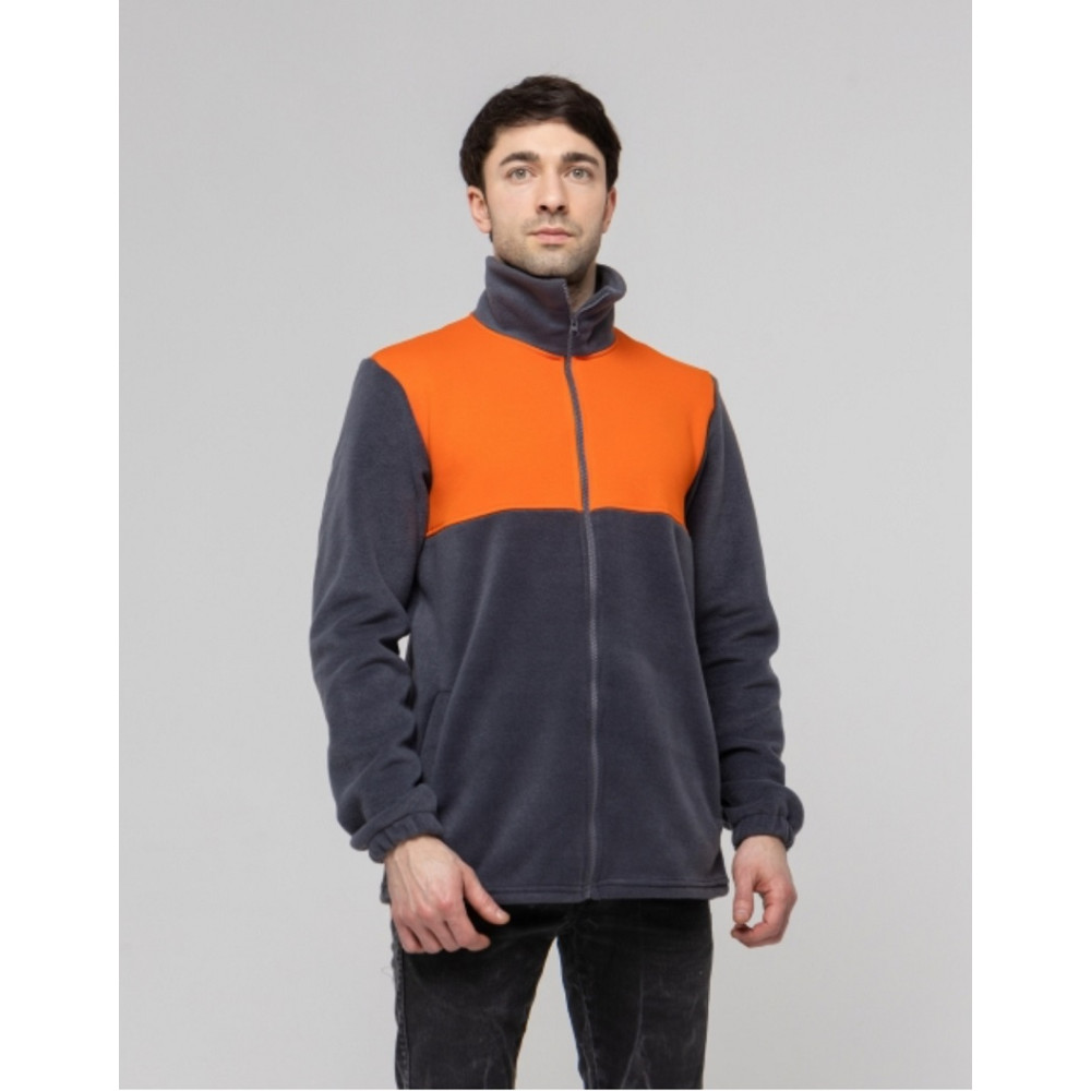 Флисовая толстовка кофта цвет Серый желтый комби Service Odyag 280 грам турецький Полар