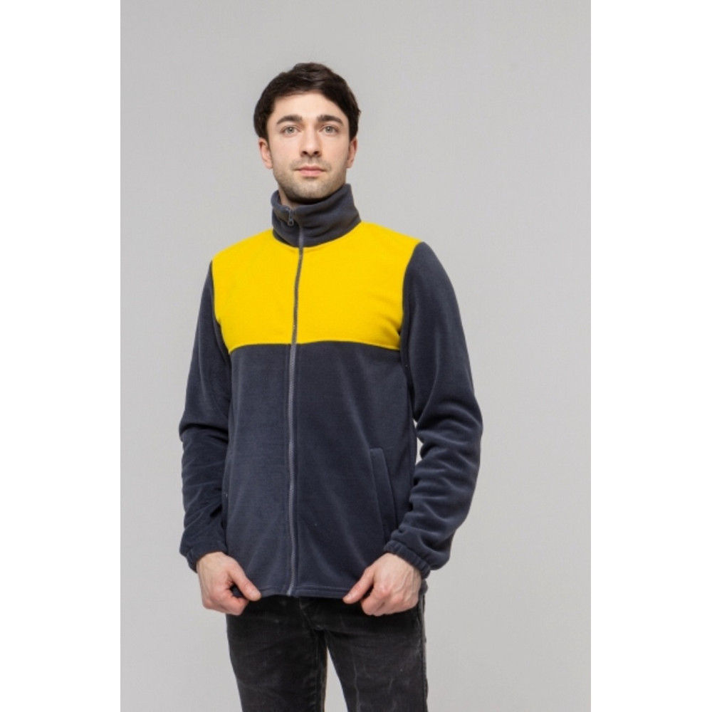 Флисовая толстовка кофта цвет Серый желтый комби Service Odyag 280 грам турецький Полар