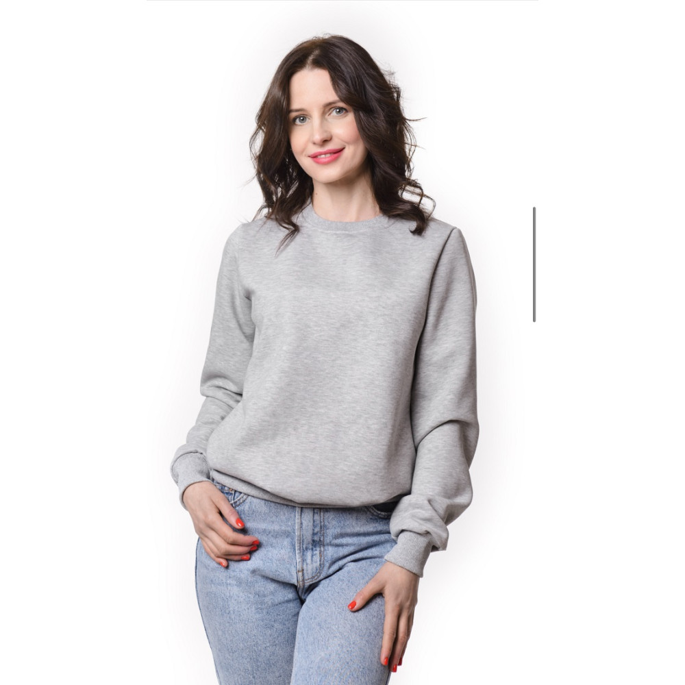 Свитшот PREMIUM 360 грамм на флисе утепленный цвет Серый Меланж Service Odyag