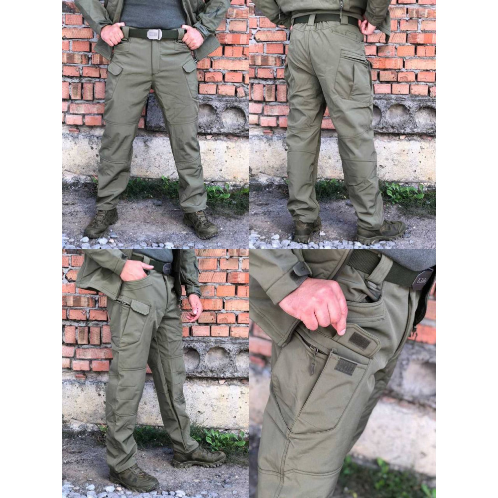 Водонепроникні штани на весну ДСНС Поліція МНС на флісі софтшелл Soft Schell