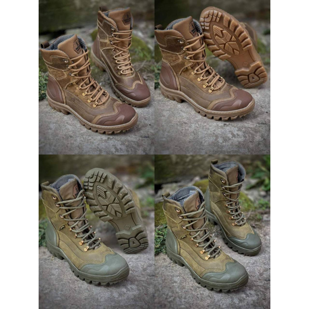 Берцы кожа весна лето Service Odyag Fregat на мембране койот олива