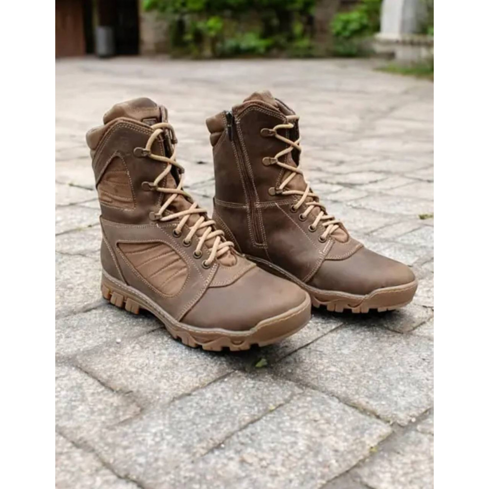 Берцы кожа Service Odyag демисезонные Гладиатор койот