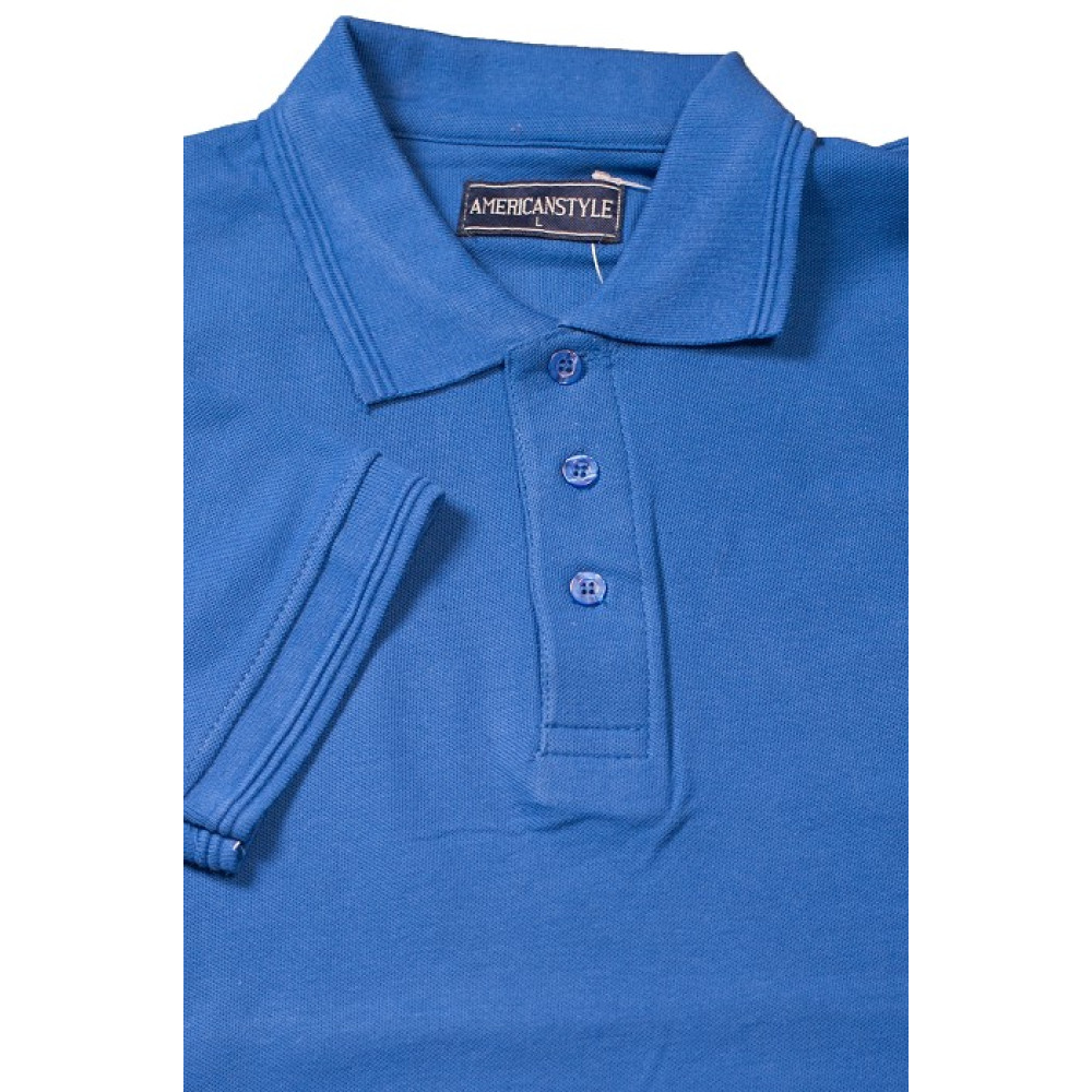 Футболка поло теніска Service Odyag трикотажна тканина локоста, колір блакитний синій LUX USA