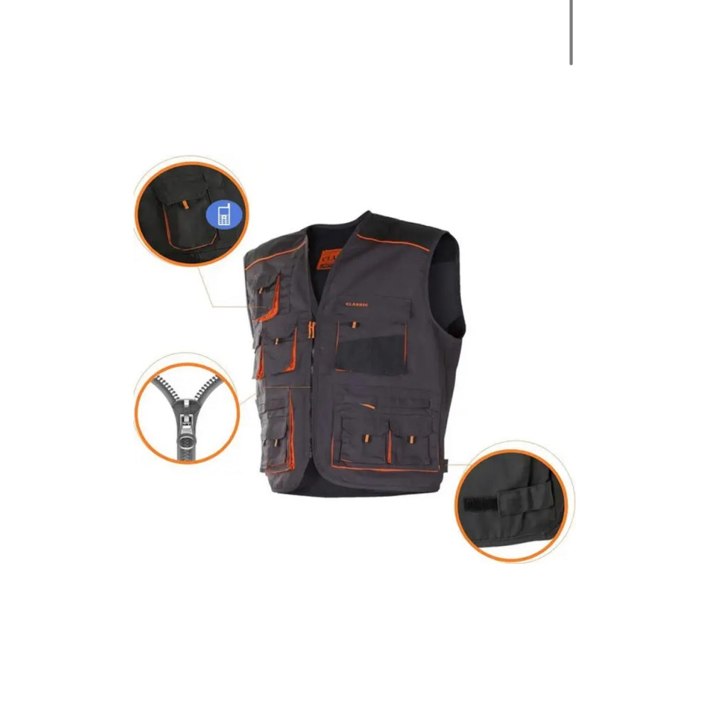 Жилет робочий коричневий чорний весна літо осінь колір графіт чорний ArtMas