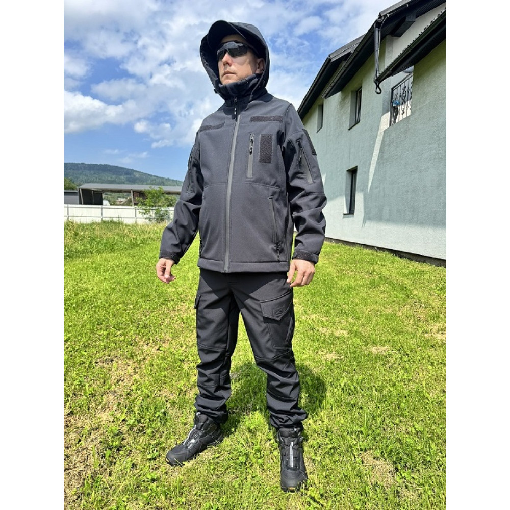 Костюм Softshell Premium на флисе цвет синий темный 1