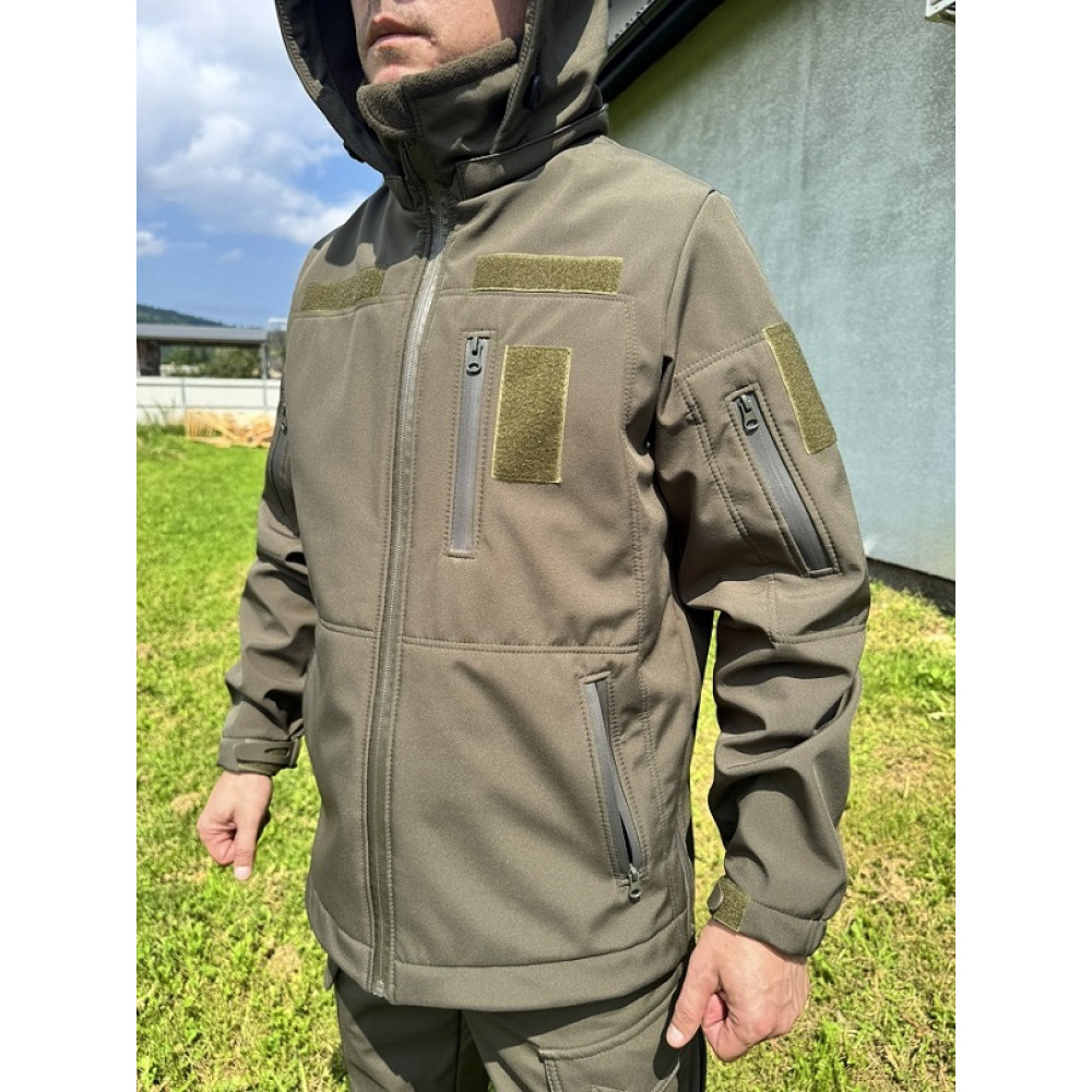 Костюм Softshell Premium на флисе цвет хаки олива
