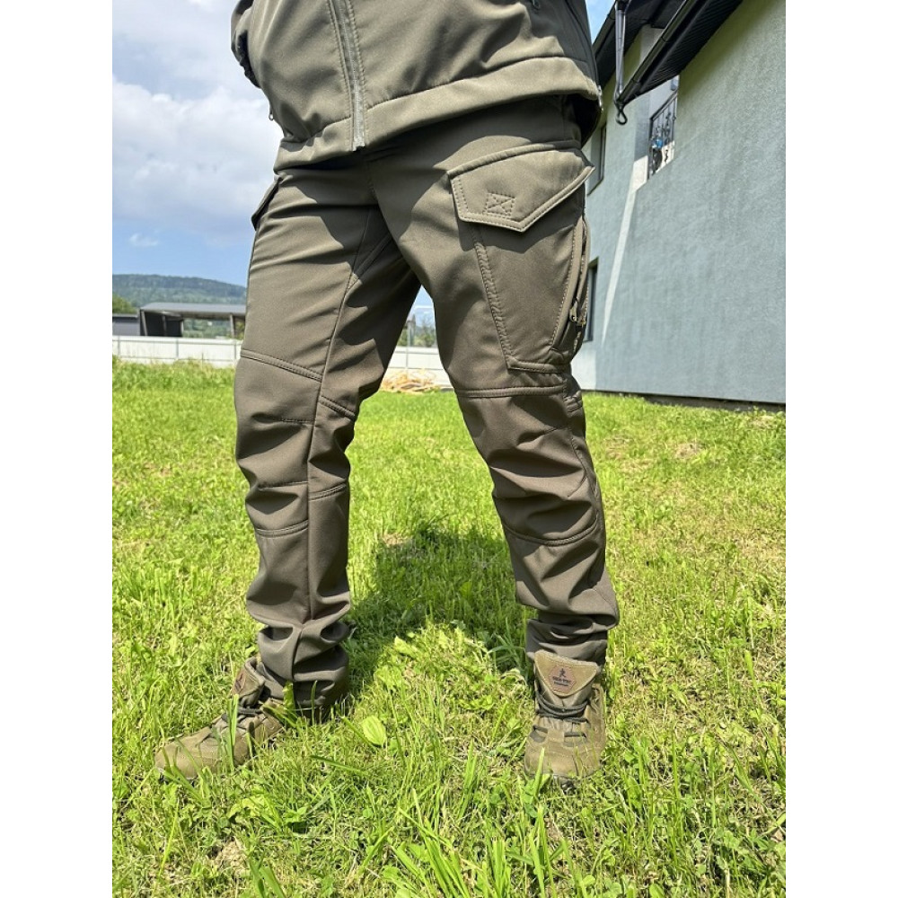 Костюм Softshell Premium на флисе цвет хаки олива