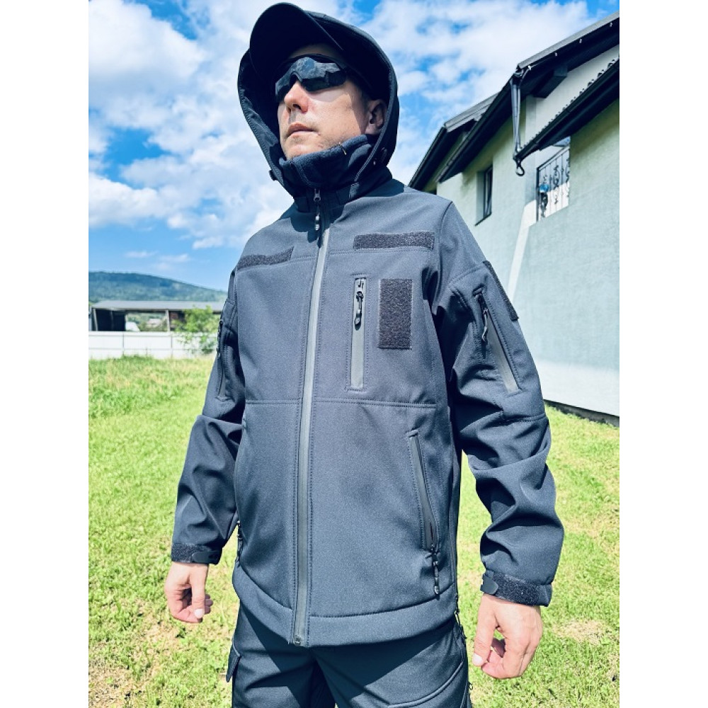 Костюм Softshell Premium на флисе цвет темно-синий под М-Тас