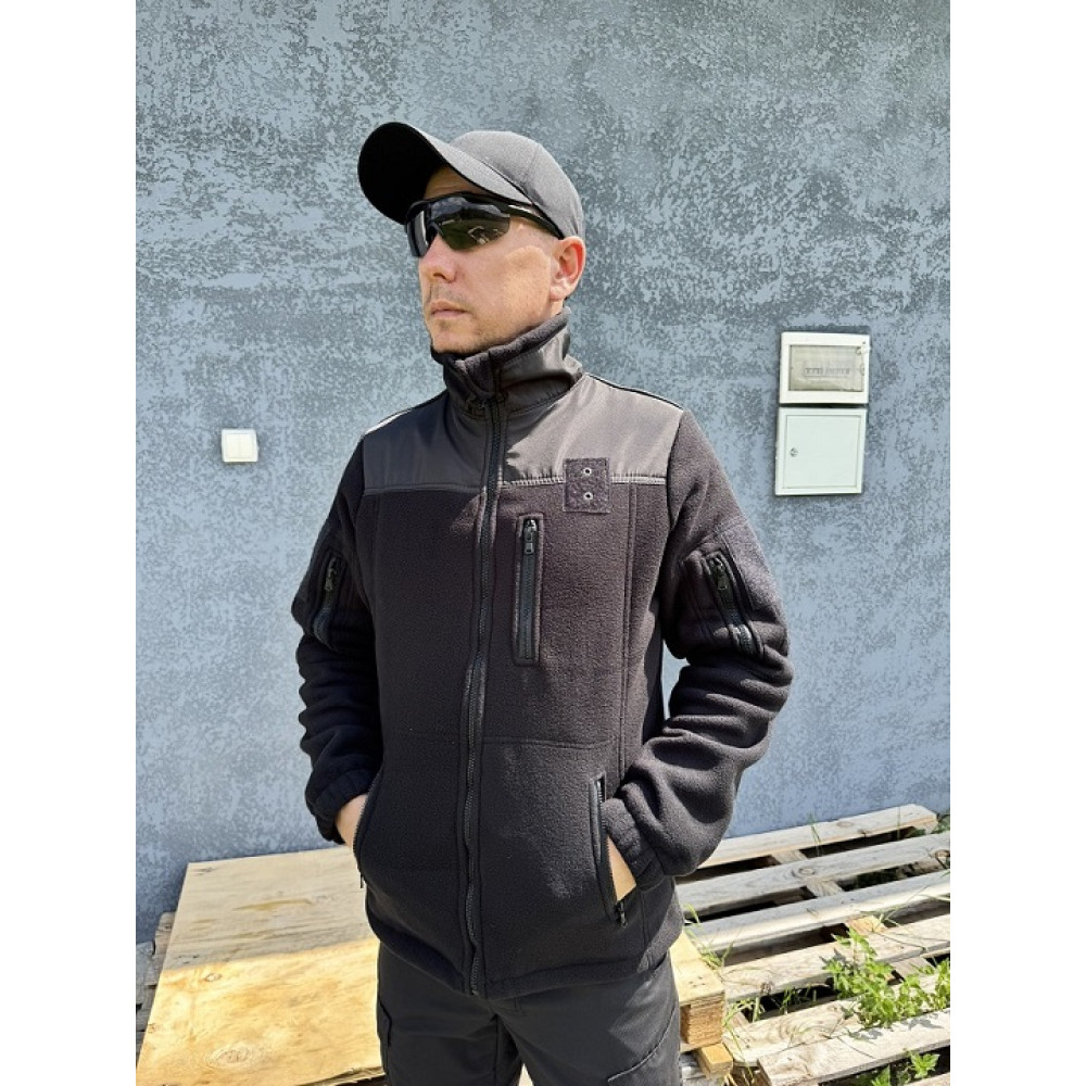 Кофта PREMIUM ЧЕРНЫЙ флисовая унисекс 300 грамм