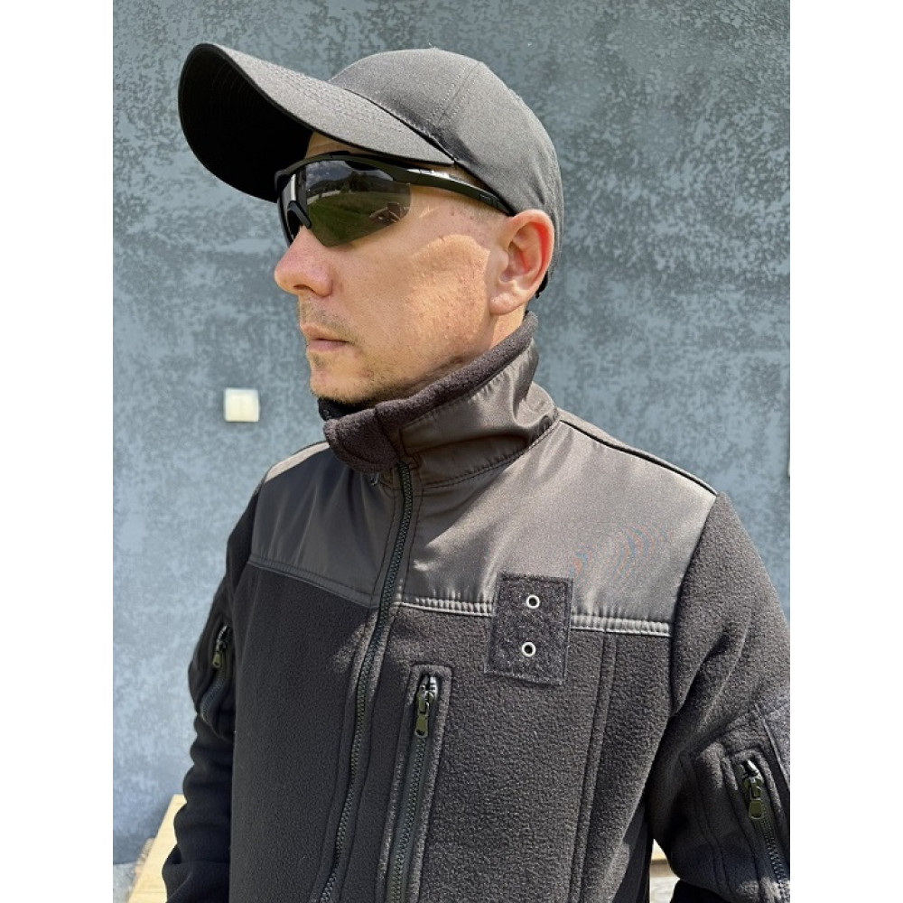 Кофта PREMIUM ЧЕРНЫЙ флисовая унисекс 300 грамм