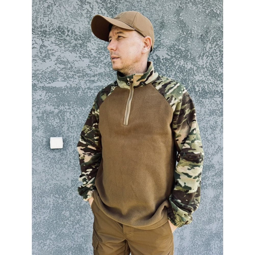 Кофта убакс PREMIUM КОЙОТ МУЛЬТИКАМ камуфляж флисовая унисекс 300 грамм