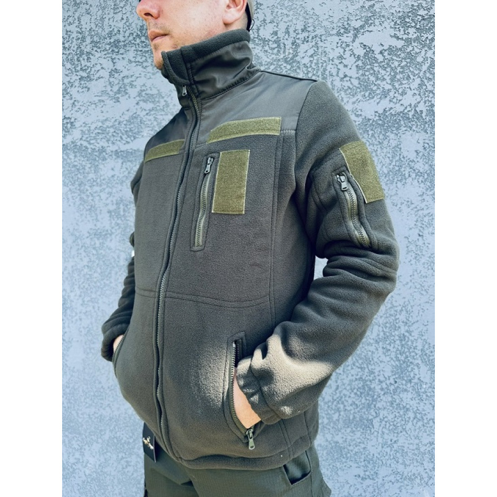 Кофта PREMIUM ХАКИ ОЛИВКА флисовая унисекс 300 грамм