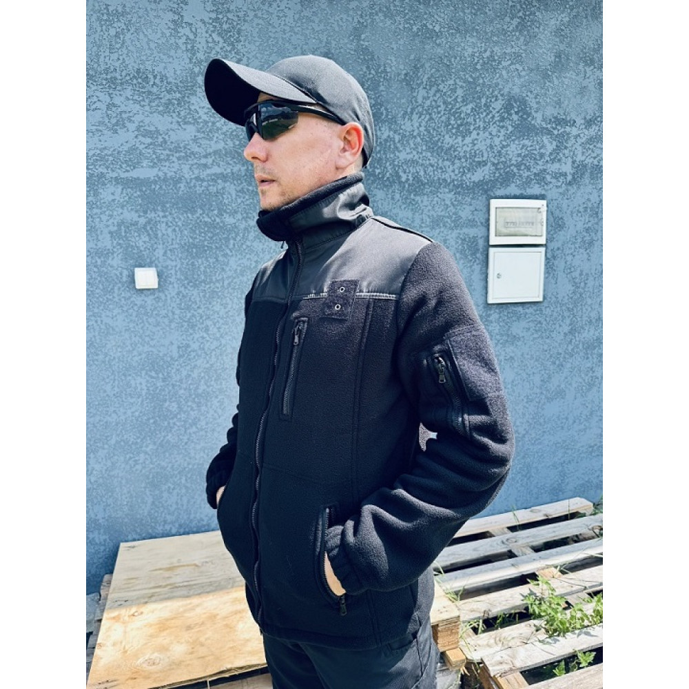 Кофта PREMIUM ЧЕРНЫЙ флисовая унисекс 300 грамм