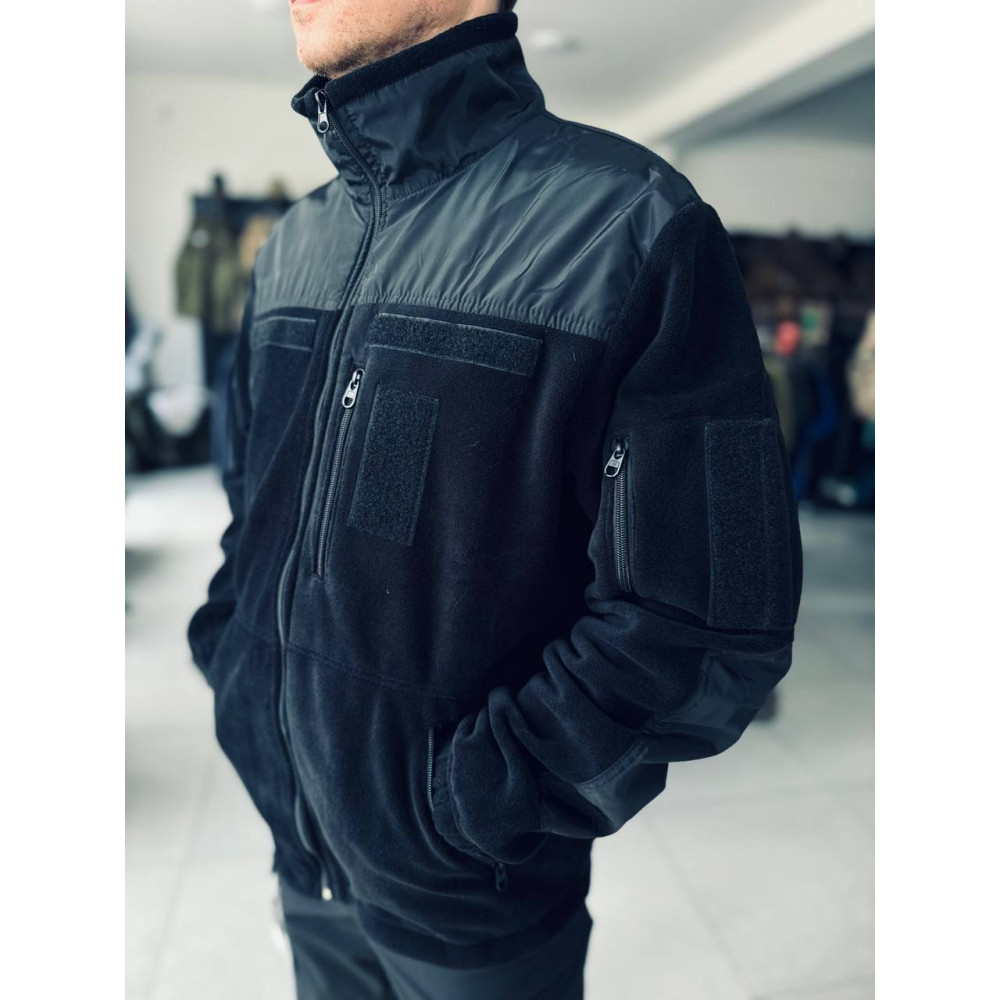 Кофта флисовая качество PREMIUM цвет черный синий