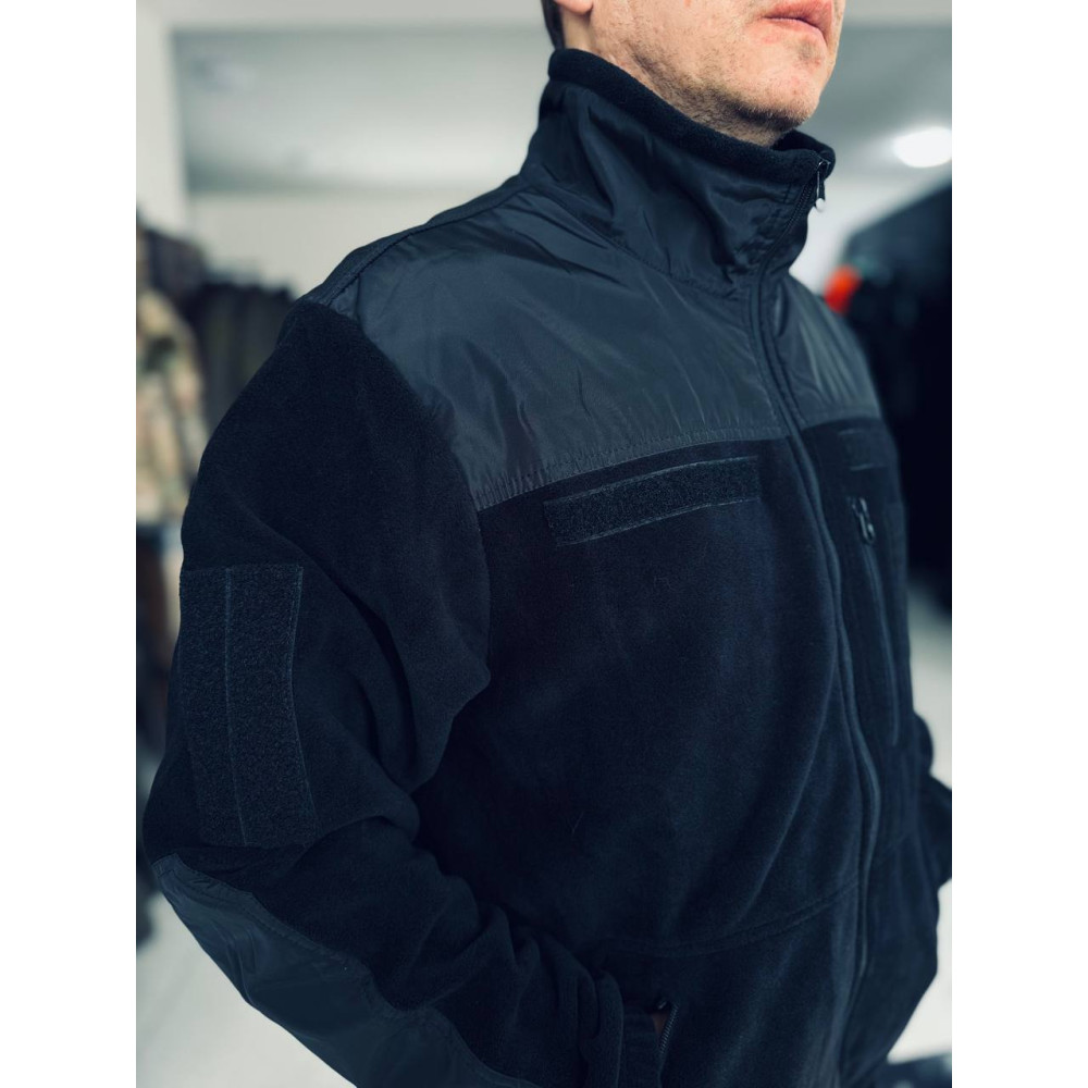 Кофта флисовая качество PREMIUM цвет черный синий