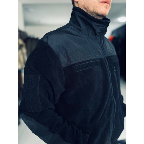 Кофта флисовая качество PREMIUM цвет черный синий