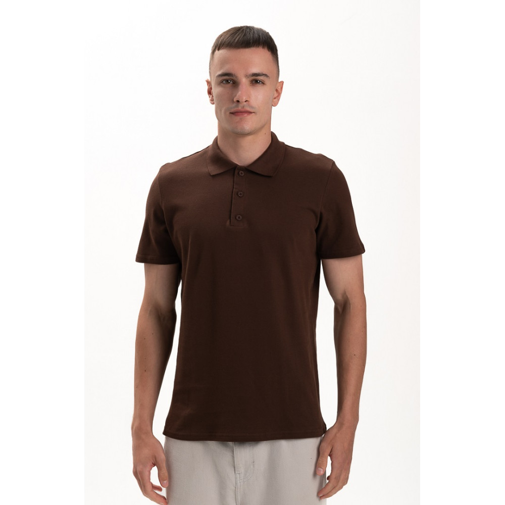 Футболка PREMIUM поло чоловіча колір Коричневий шоколад Service Odyag лакоста