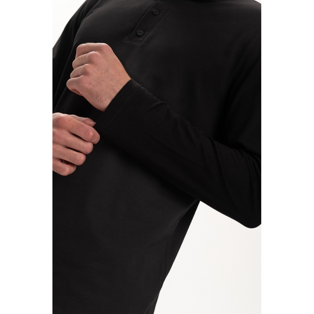 Футболка PREMIUM поло чоловіча колір Чорний ультра Service Odyag мікролакоста