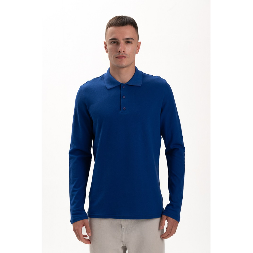 Футболка PREMIUM поло чоловіча колір Синій електрик Service Odyag мікролакоста