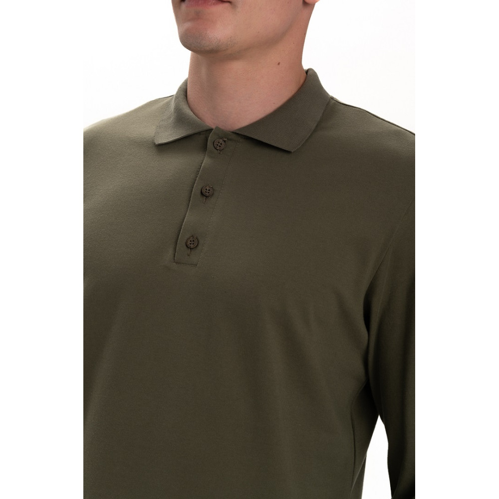 Футболка PREMIUM поло чоловіча колір Хакі олива Service Odyag мікролакоста