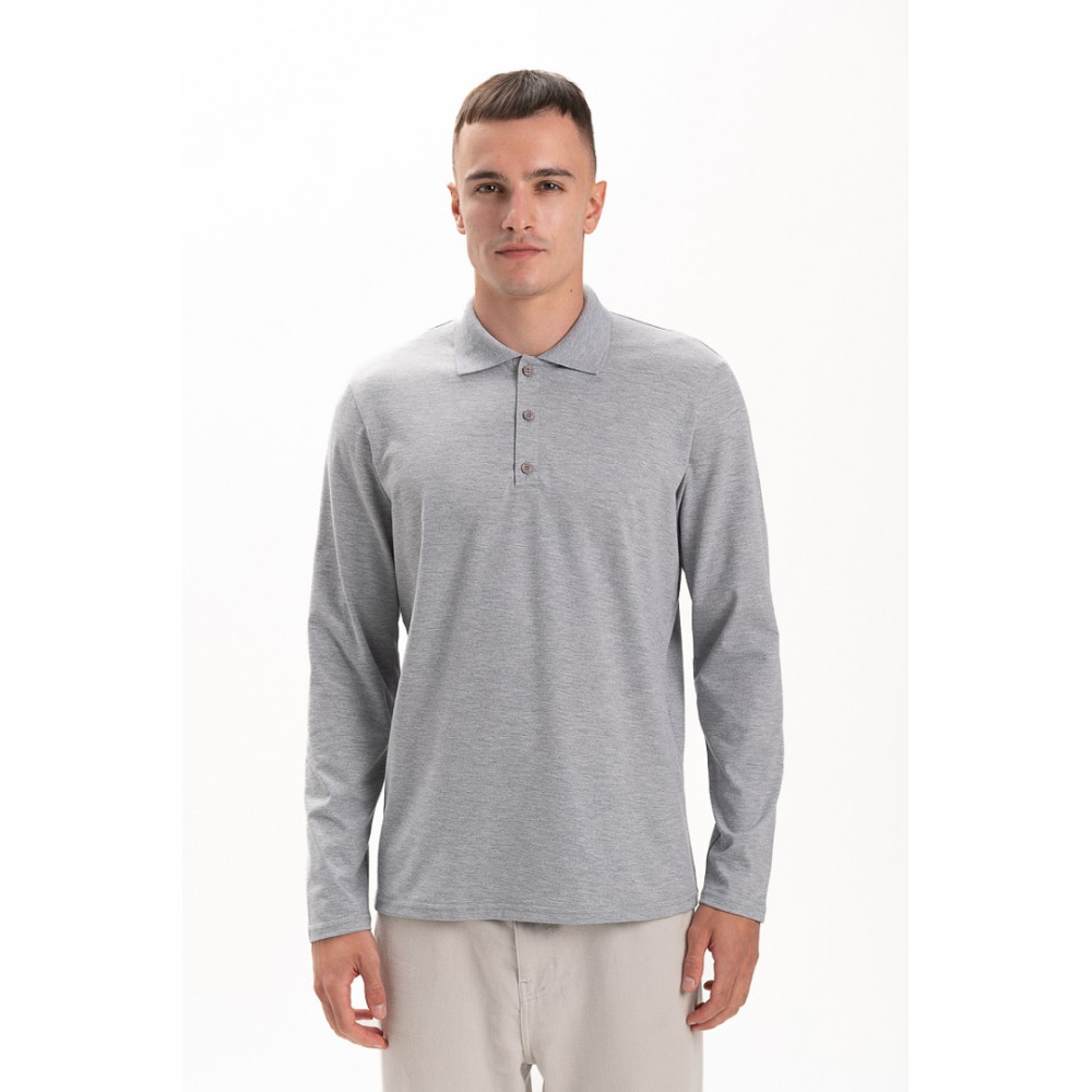 Футболка PREMIUM поло чоловіча колір Сірий меланж Service Odyag мікролакоста