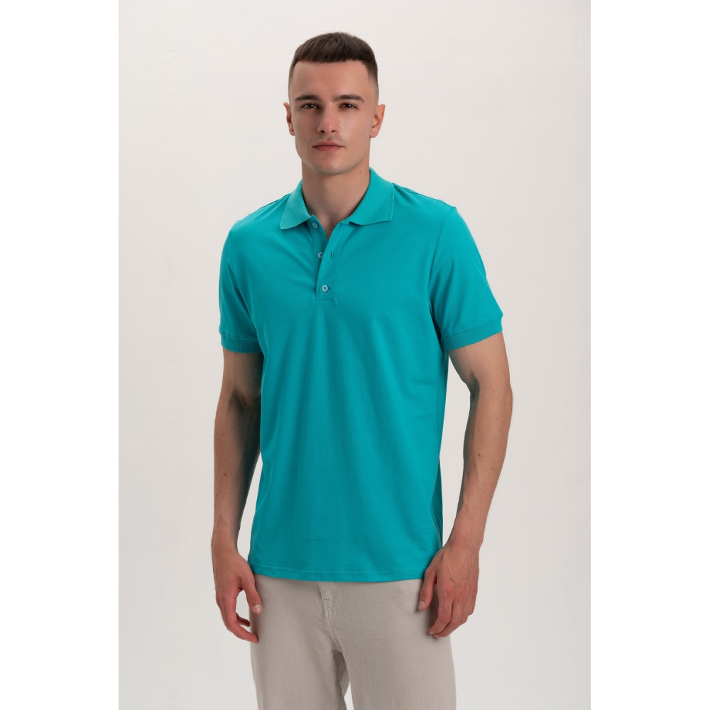 Футболка PREMIUM поло чоловіча колір Ментолова Service Odyag мікролакоста