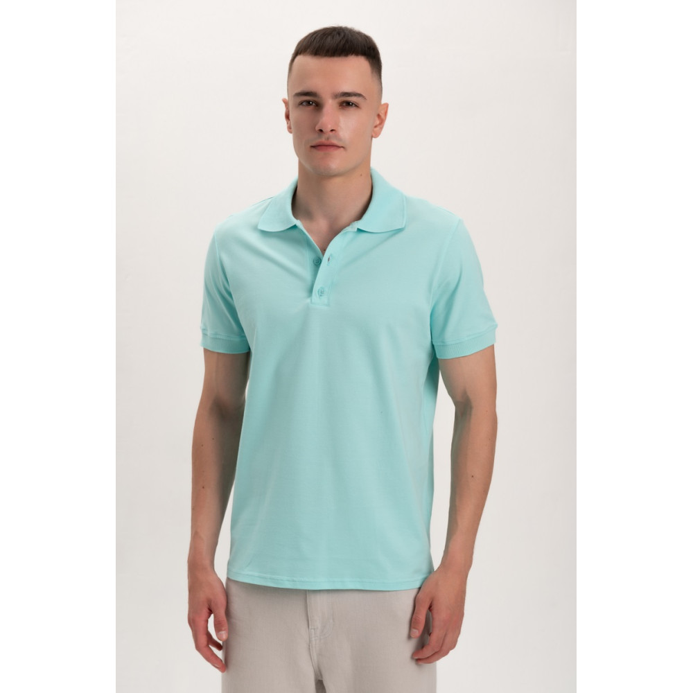 Футболка PREMIUM поло чоловіча колір Ментол світлий Service Odyag мікролакоста
