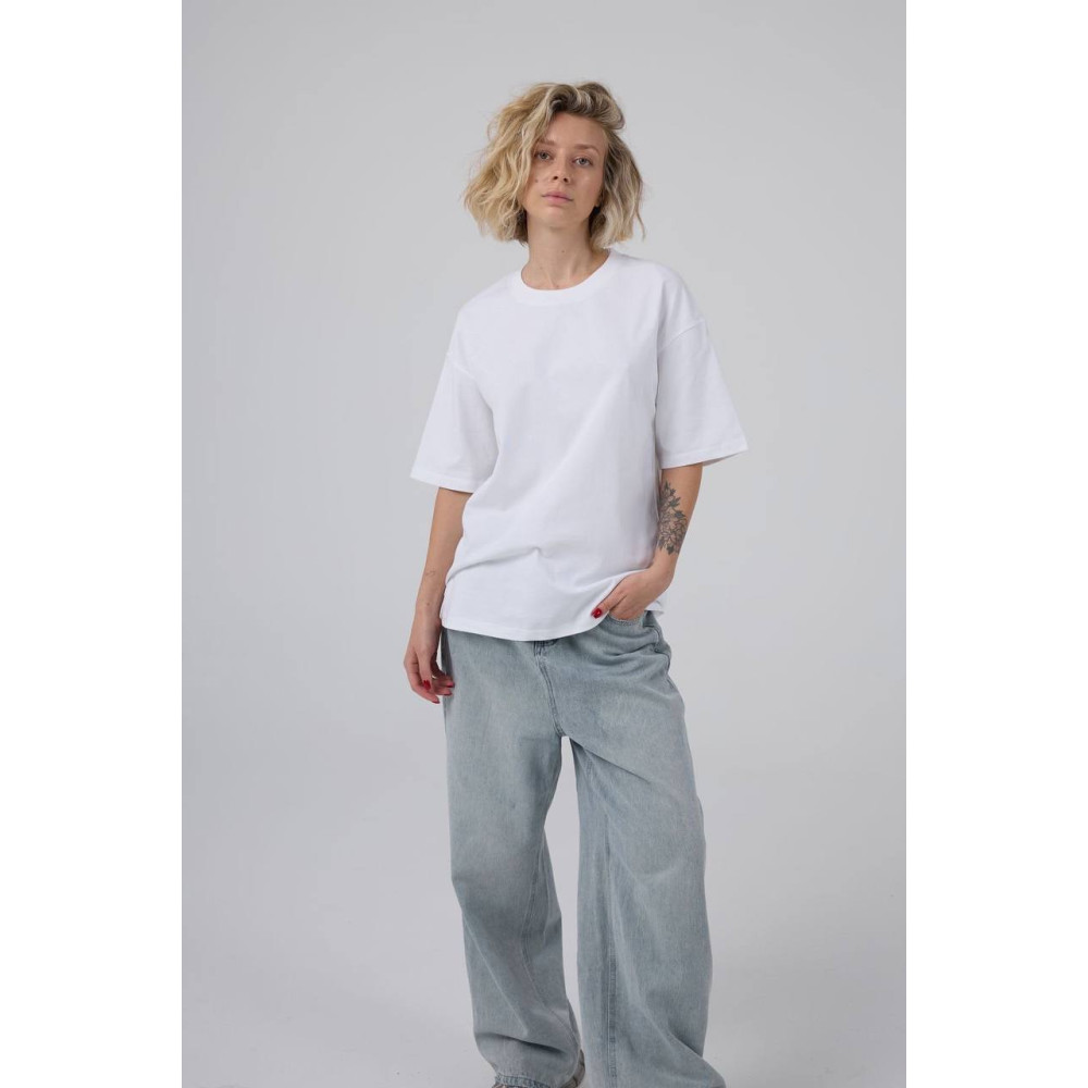 Футболка Оверсайз 100% бавовна білого кольору 155 грам