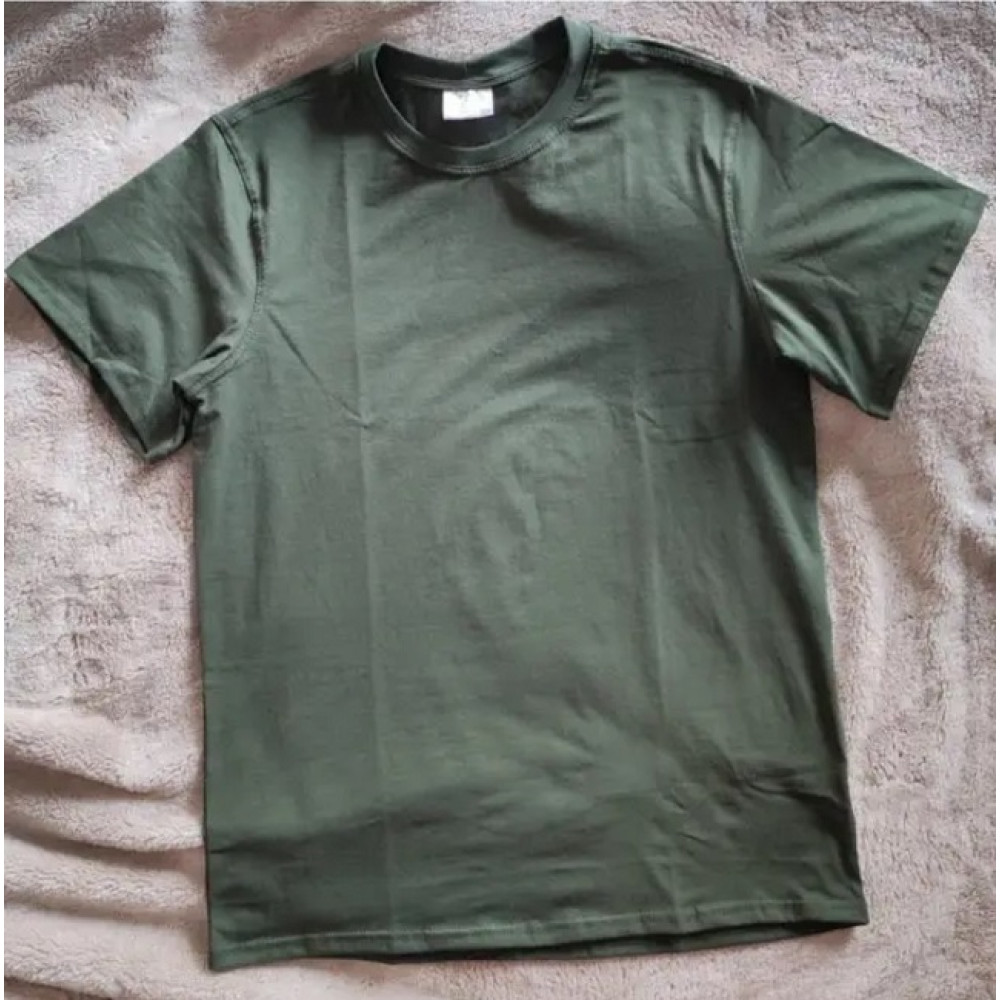 Футболка однотонная ОПТ хаки олива зеленая Service Odyag 100% хлопок