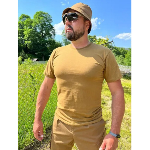 Футболка однотонная ОПТ койот плотная Service Odyag 100% хлопок