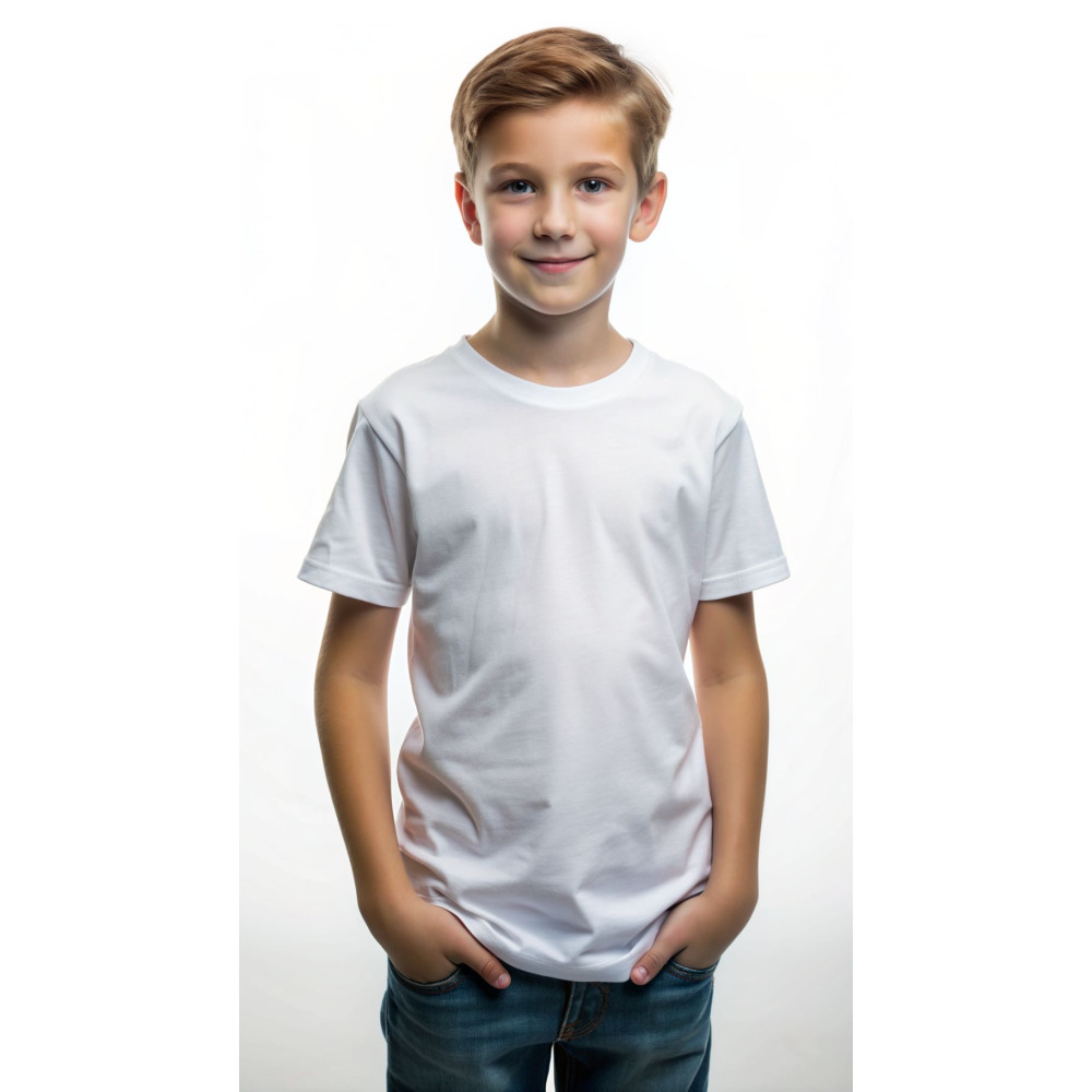 Футболка детская белая от 1 года до 15 лет девочки мальчики Premium Service Odyag 100% хлопок