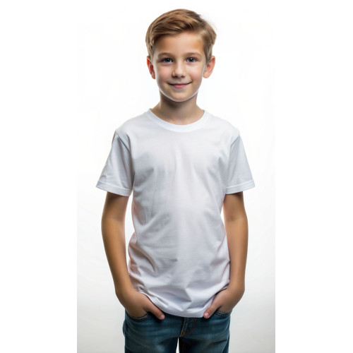 Футболка детская белая от 1 года до 15 лет девочки мальчики Premium Service Odyag 100% хлопок