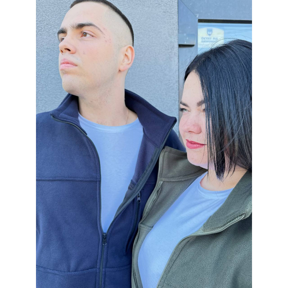 Кофта флисовая высокой плотности Premium синий черный хаки