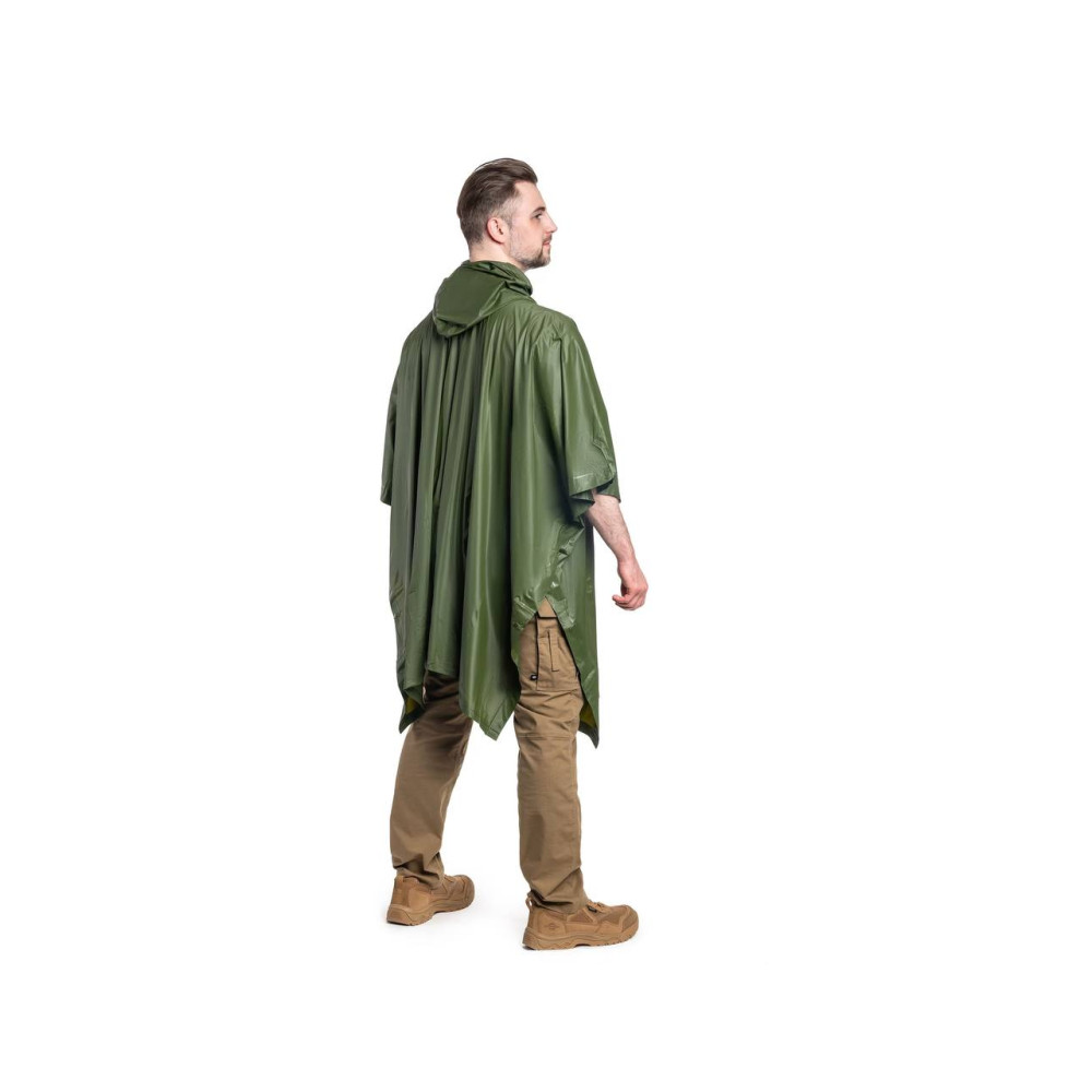 Плащ палатка защитный HAKI PROOF WATER цвет хаки черный на кнопках