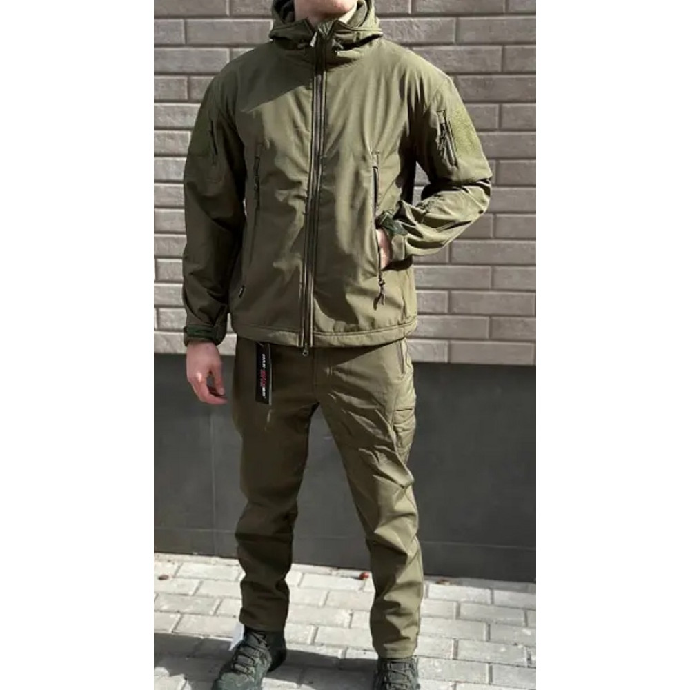 Костюм Softshell на флисе олива хаки черный койот Китайский
