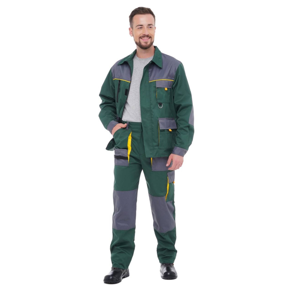 Куртка рабочая весна лето осень ГЕКОН зеленый трава серый