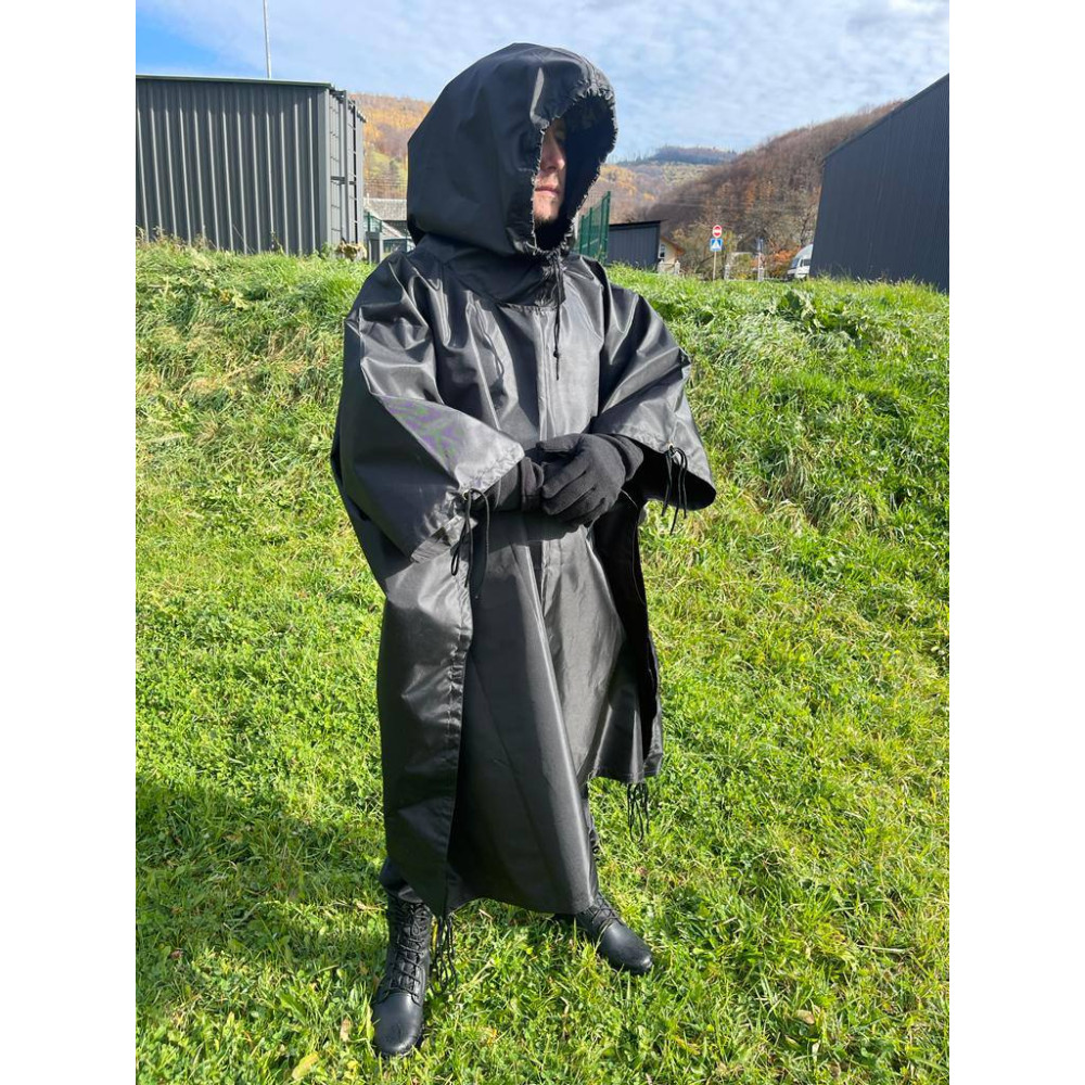 Плащ палатка пошит по стандартам ДСТУ черный люверсы и липучки