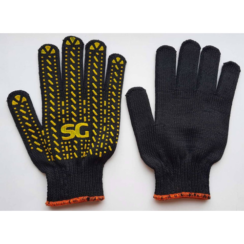 Перчатки трикотажные с ПВХ точкой тип Корона плотные качественные