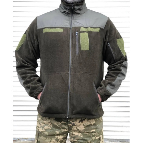 Кофта флисовая качество PREMIUM цвета черный, хаки олива, синий