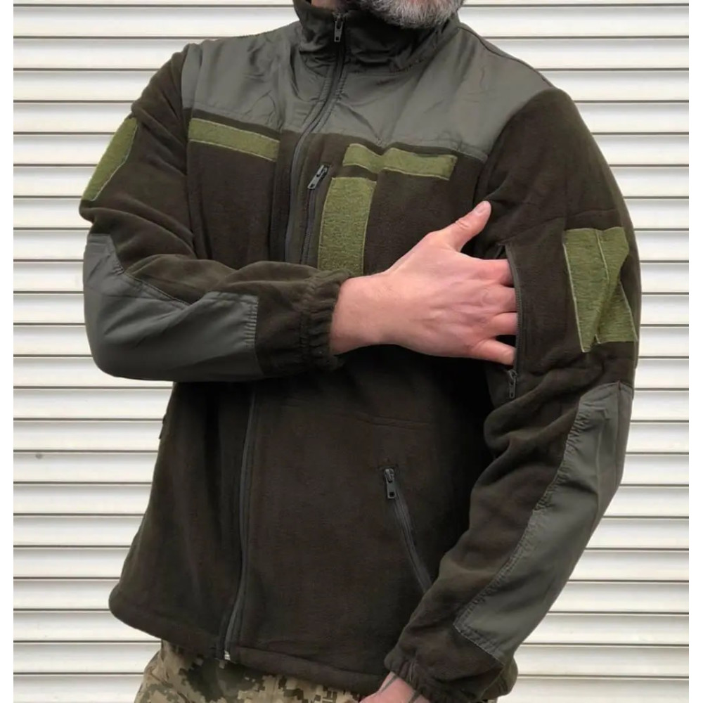 Кофта флісова якість PREMIUM кольори чорний, хакі олива, синій