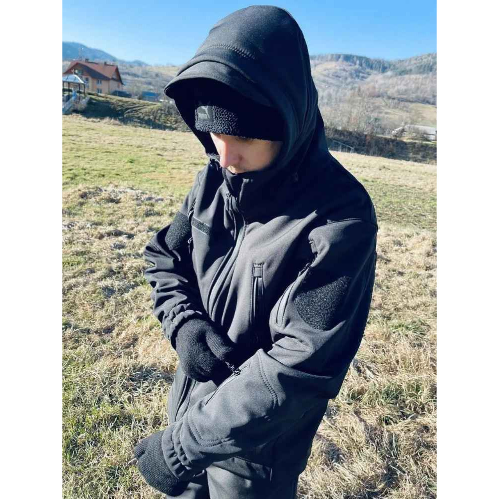 Куртка водонепроницаемая на флисе софтшелл Soft Shеll хаки олива черный койот