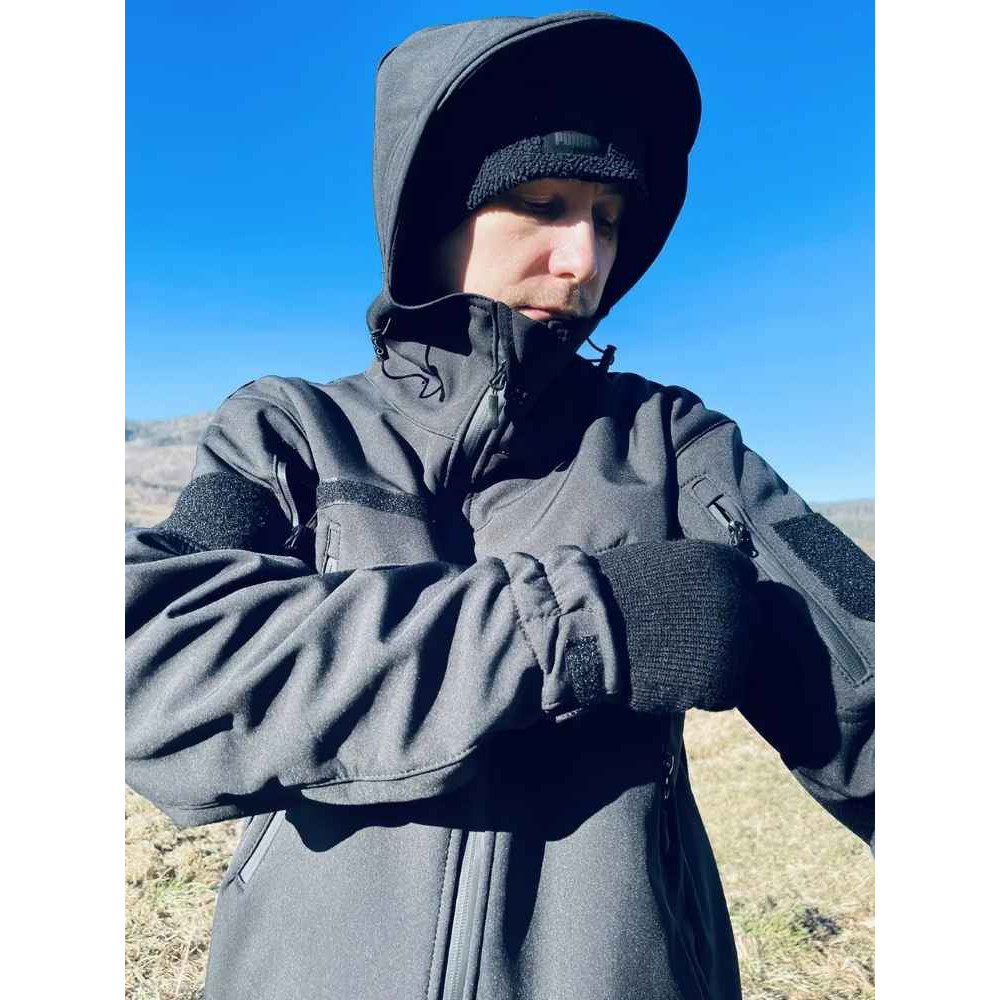 Куртка водонепроницаемая на флисе софтшелл Soft Shеll хаки олива черный койот