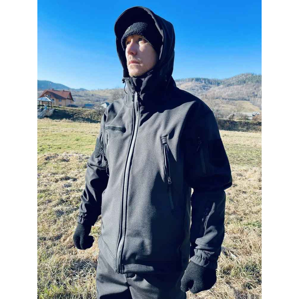 Куртка водонепроницаемая на флисе софтшелл Soft Shеll хаки олива черный койот