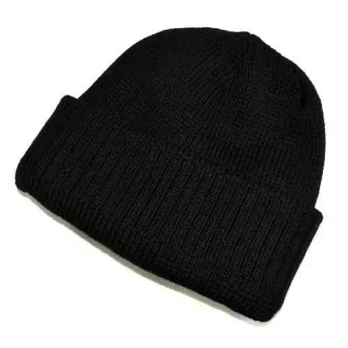 Шапка защитная вязаная акрил двойная с отворотом