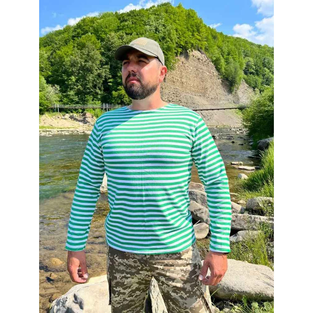 Тельняшка вязаная UKRAINIAN трикотаж 500 грамм 100% ХБ: голубая, зеленая, синяя